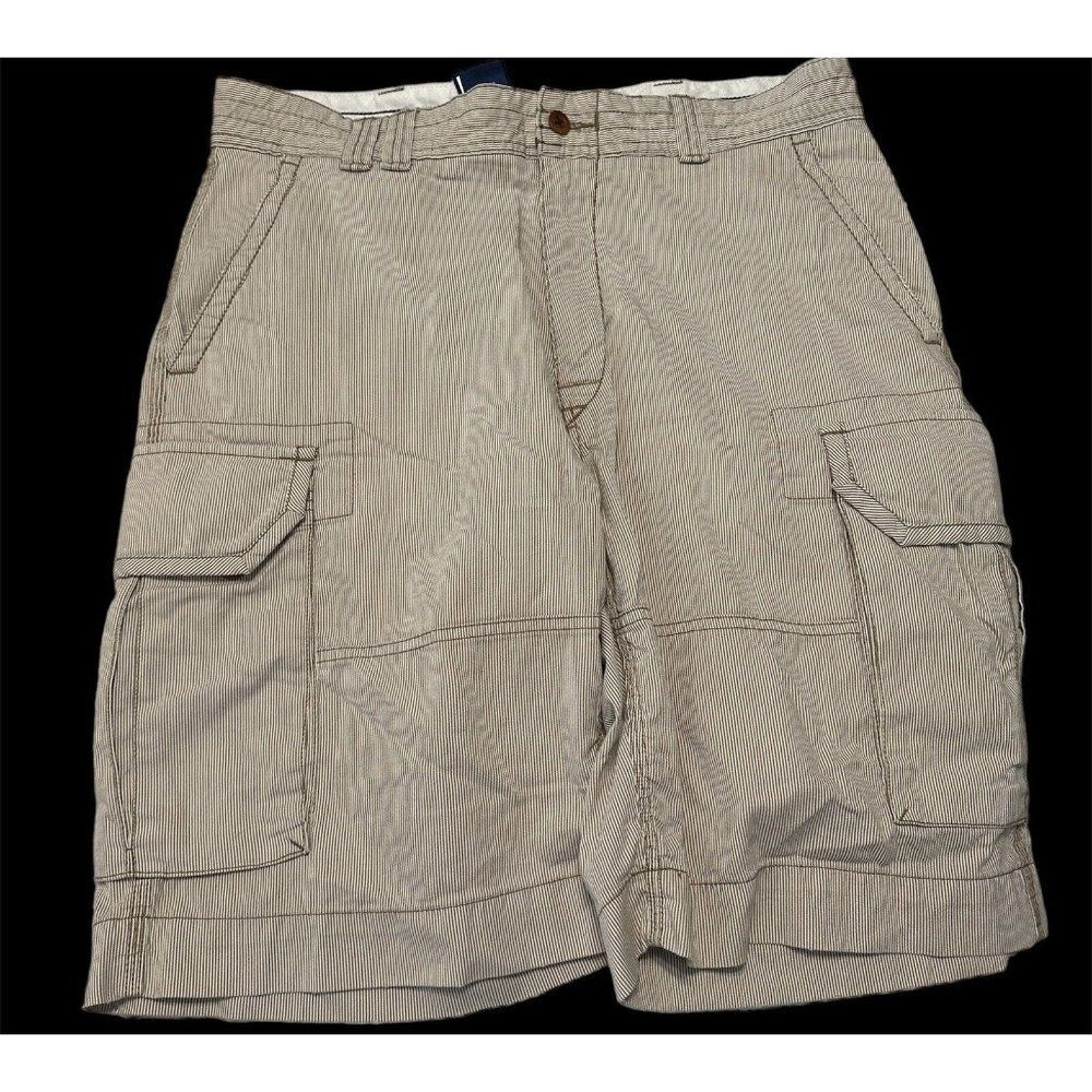 Polo Ralph Lauren Cargo Shorts Men’s W34 - Brown White Stripes Beach Summer